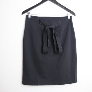 Robert Rodriguez Tie Front Ribbon Wrap Pencil Skirt Black Size Medium